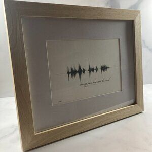 NEW Amazing Grace Soundwave Framed Wall Art 8x10in Black White Christian Rustic